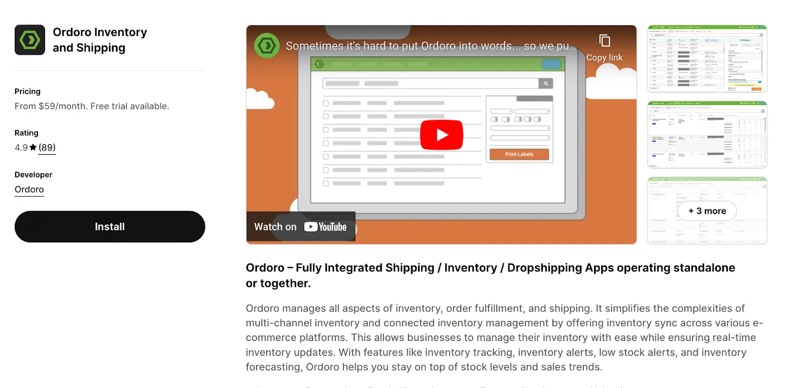Ordoro Inventory and Shipping